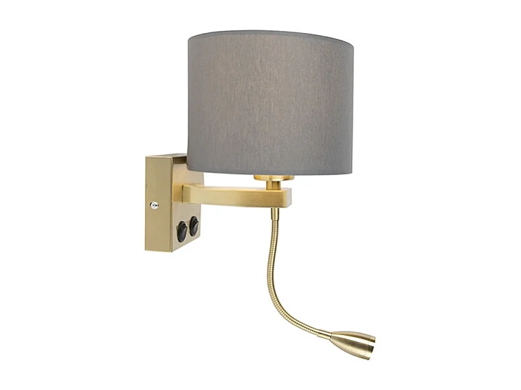 Applique art déco or avec abat-jour gris - Brescia