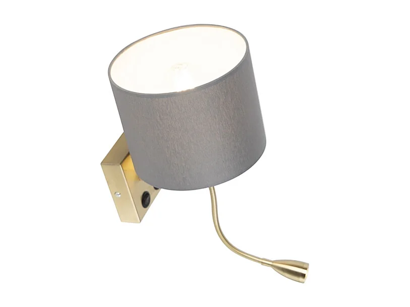 Applique art déco or avec abat-jour gris - Brescia