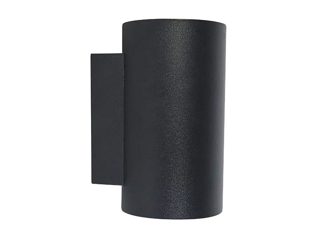 Lot de 2 appliques murales modernes rondes noires 2 lumières - Sandy