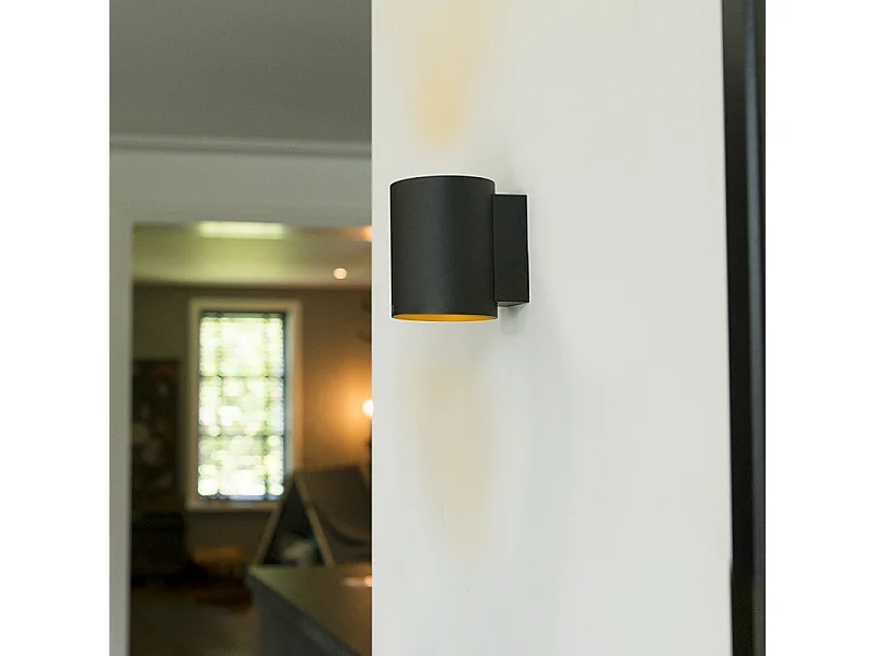 Applique murale moderne noire avec cercle doré - Sola