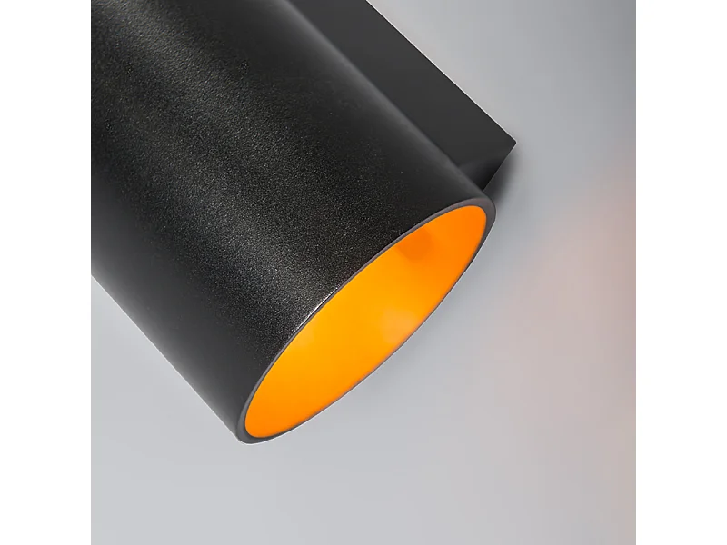 Applique murale moderne noire avec cercle doré - Sola