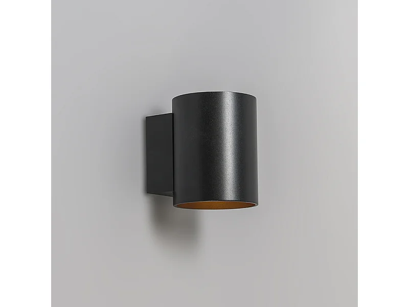 Applique murale moderne noire avec cercle doré - Sola