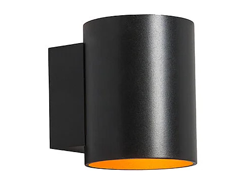 Applique murale noire avec or ronde - Sola