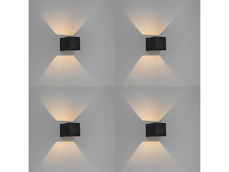 Ensemble moderne de 4 appliques murales noires - Transfer