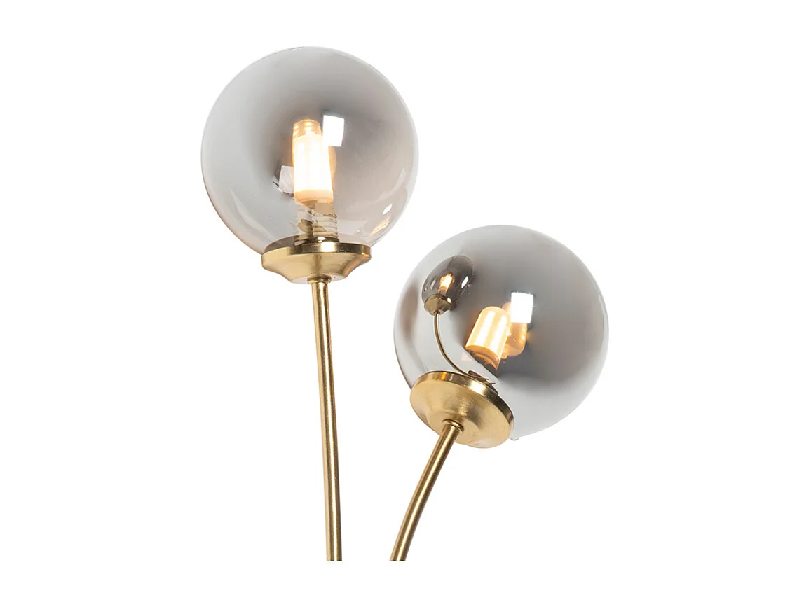 Applique moderne dorée à 2 lumières avec verre fumé - Athènes