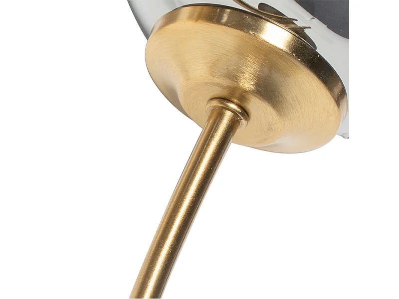 Applique murale moderne dorée 2 lumières avec verre fumé - Athènes