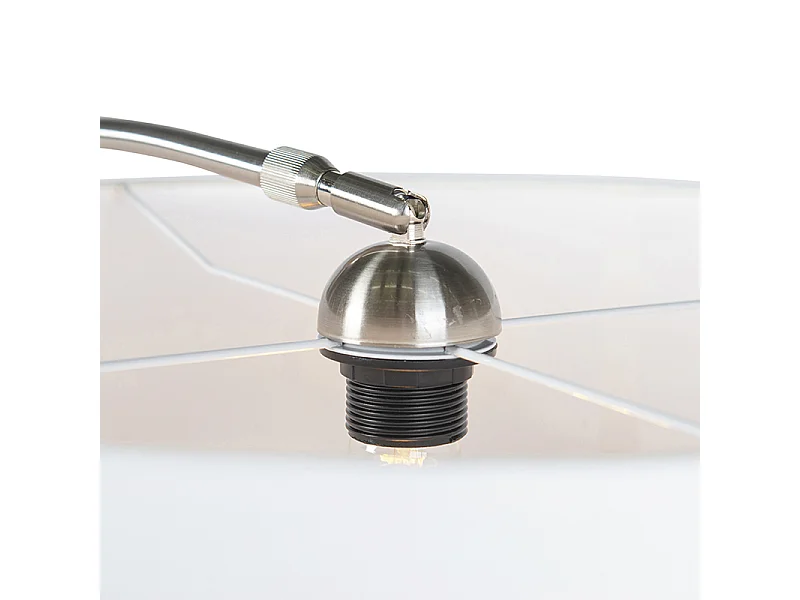 Lampe murale à arc moderne en acier avec abat-jour blanc 50/50/25 réglable