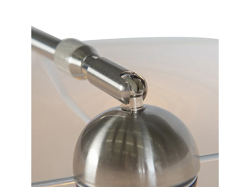 Lampe murale à arc moderne en acier avec abat-jour blanc 50/50/25 réglable