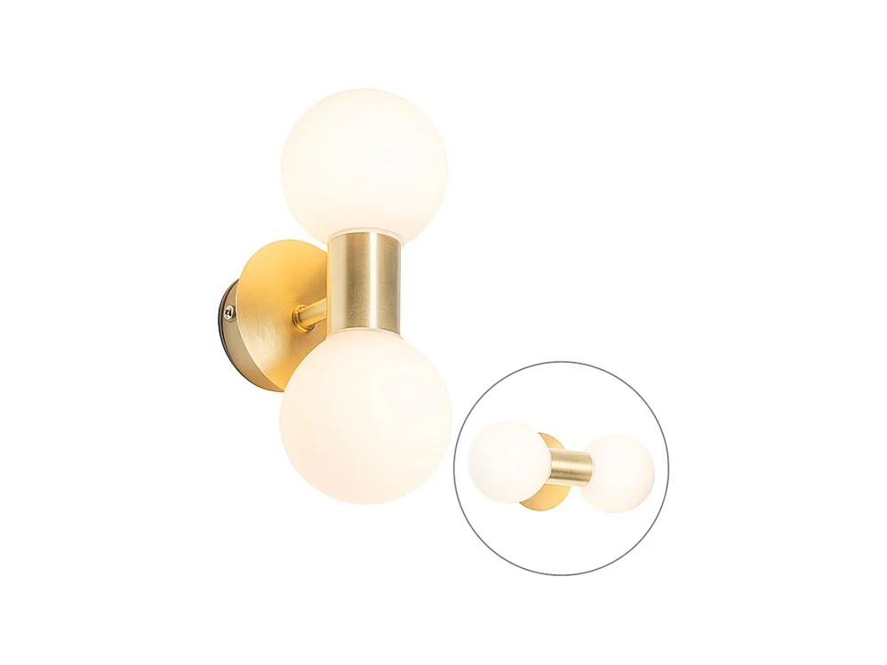 Applique moderne dorée IP44 2 lumières - Cederic