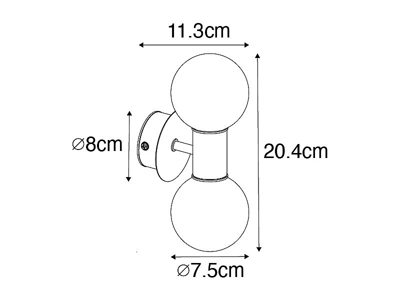 Applique murale moderne or IP44 2 lumières - Cederic