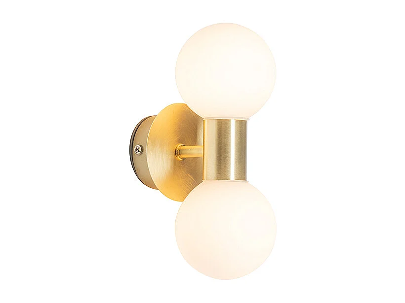 Applique murale moderne or IP44 2 lumières - Cederic