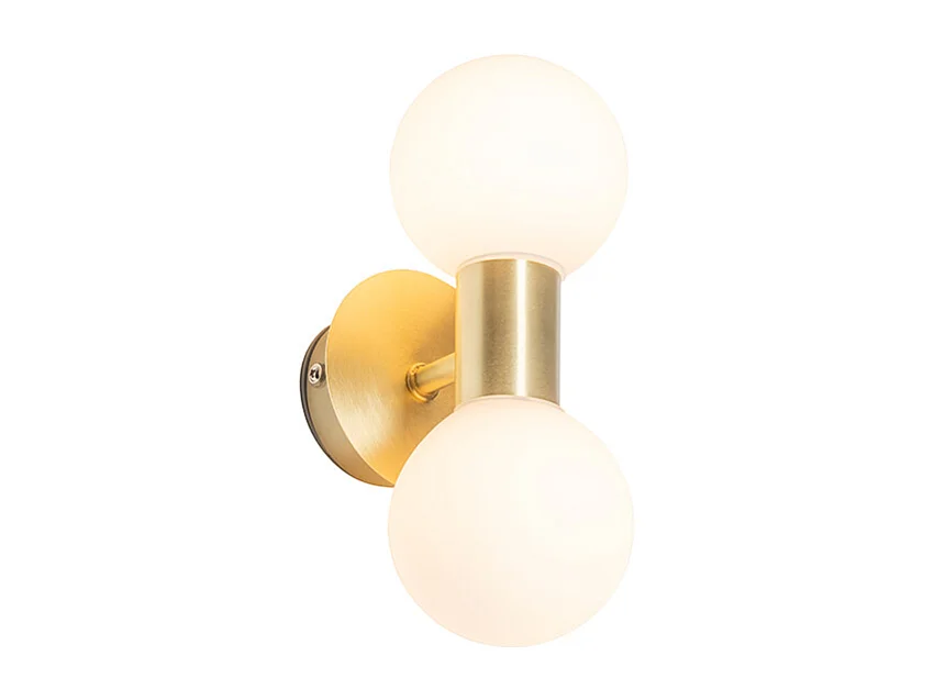 Applique murale moderne or IP44 2 lumières - Cederic