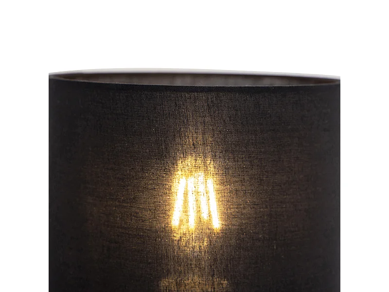 Applique murale Art déco noire avec abat-jour en coton noir - Stacca