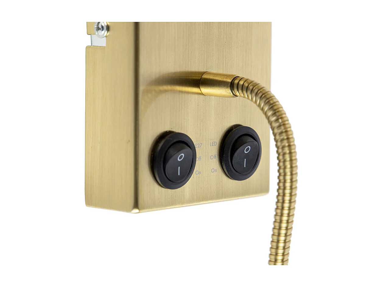 Applique murale Art déco noire avec abat-jour en coton noir - Stacca