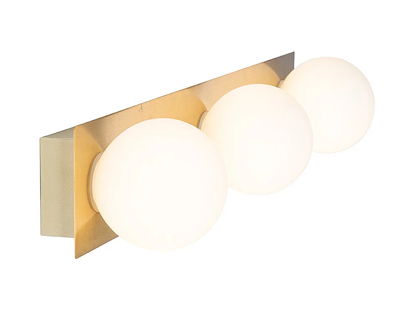 Applique murale moderne dorée 48 cm IP44 3 lumières - Cederic