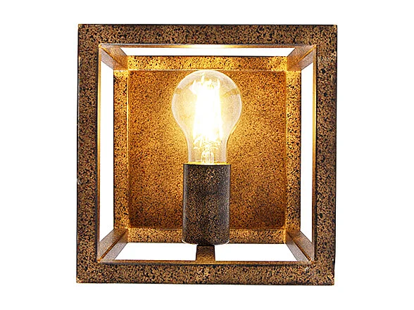 Applique murale industrielle rouille - Cage