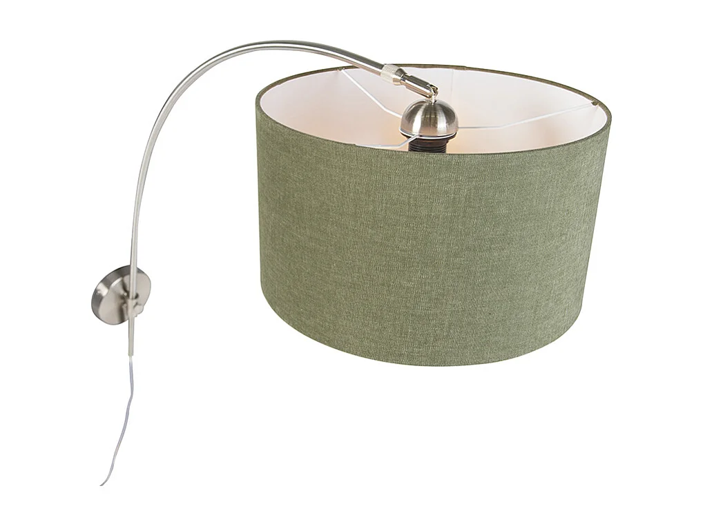 Applique murale en acier avec abat-jour vert 35/35/20 réglable