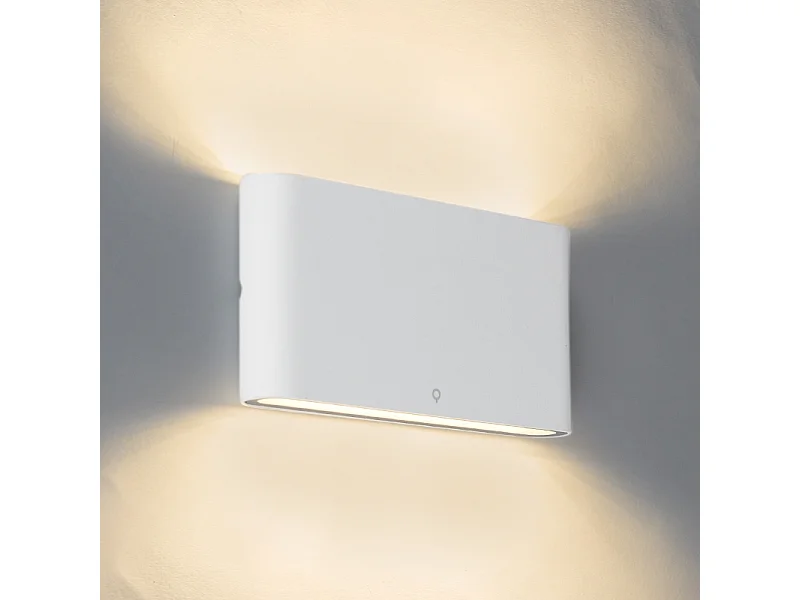 Applique d'extérieur moderne blanche 17,5 cm avec LED IP65 - Batt