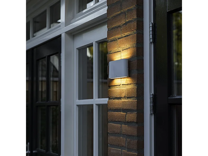 Applique d'extérieur moderne blanche 17,5 cm avec LED IP65 - Batt