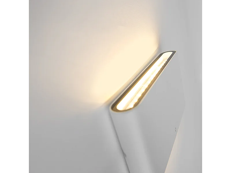 Applique d'extérieur moderne blanche 17,5 cm avec LED IP65 - Batt