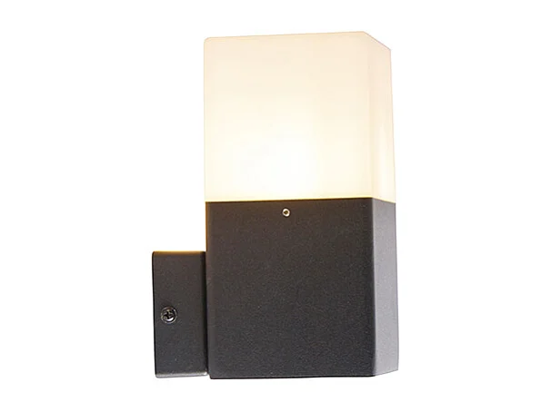 Applique d'extérieur noire avec abat-jour blanc opale IP44 - Danemark
