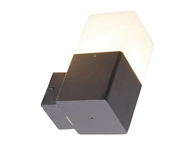 Applique d'extérieur noire avec abat-jour blanc opale IP44 - Danemark