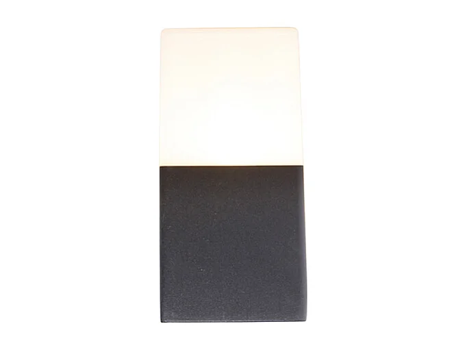 Applique murale d'extérieur noire avec abat-jour blanc opale IP44 - Denmark