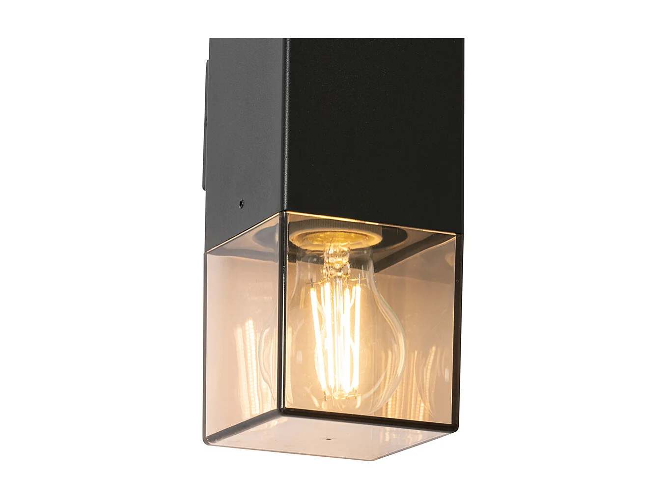 Applique murale extérieure noire avec abat-jour fumé 2 lumières IP44 - Danemark