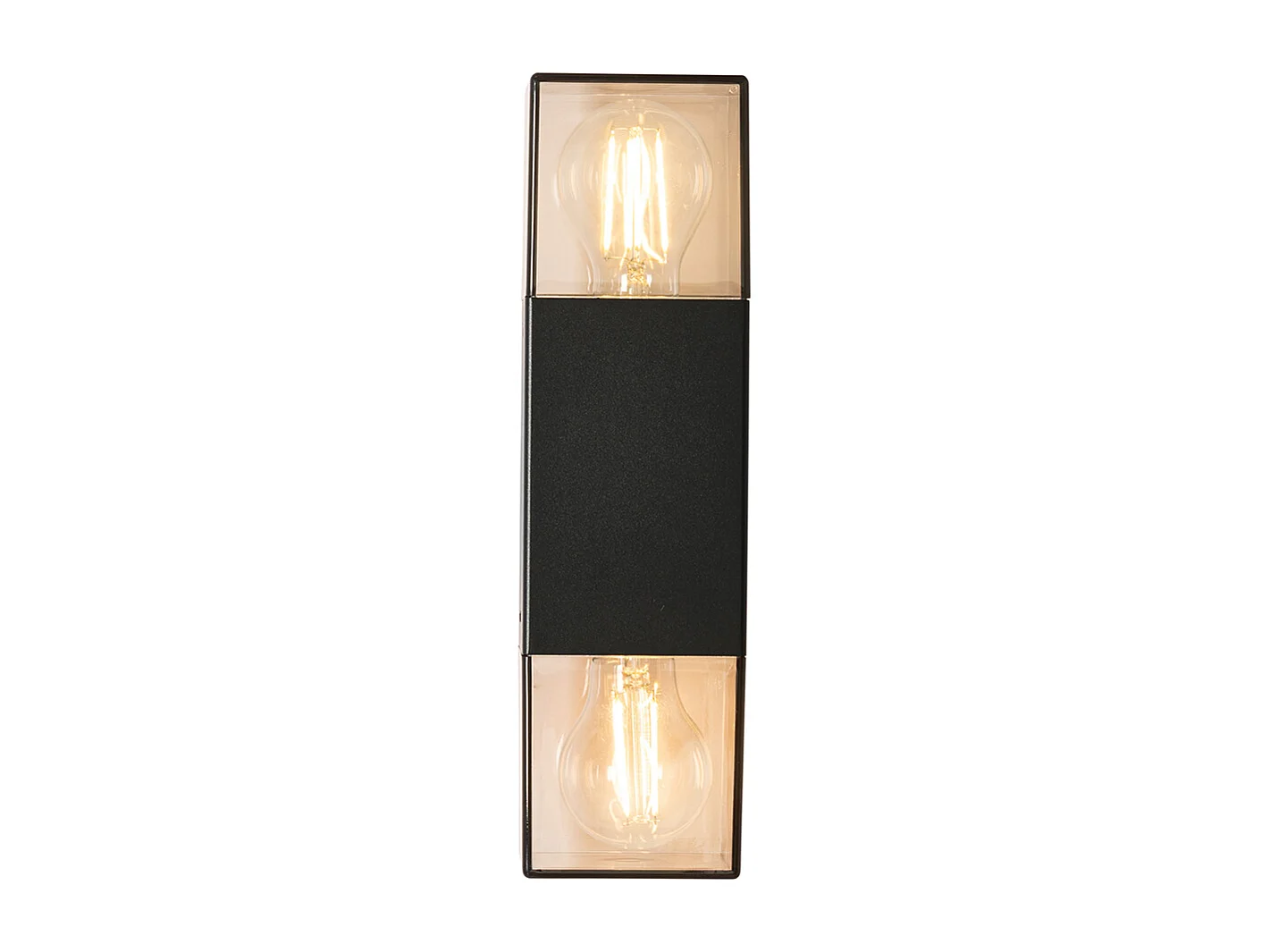 Applique murale extérieure noire avec abat-jour fumé 2 lumières IP44 - Danemark