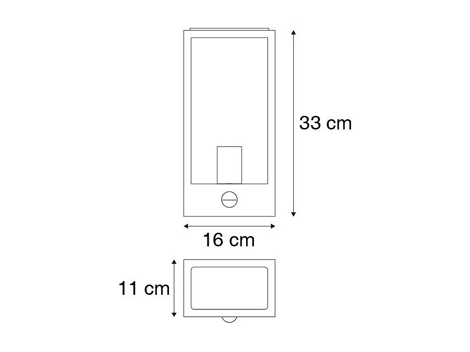 Applique murale extérieure noire avec détecteur de mouvement IP44 - Rotterdam