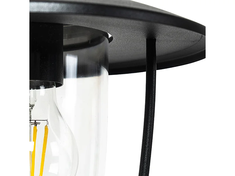 Applique murale d'extérieur moderne noire avec verre transparent - Khana