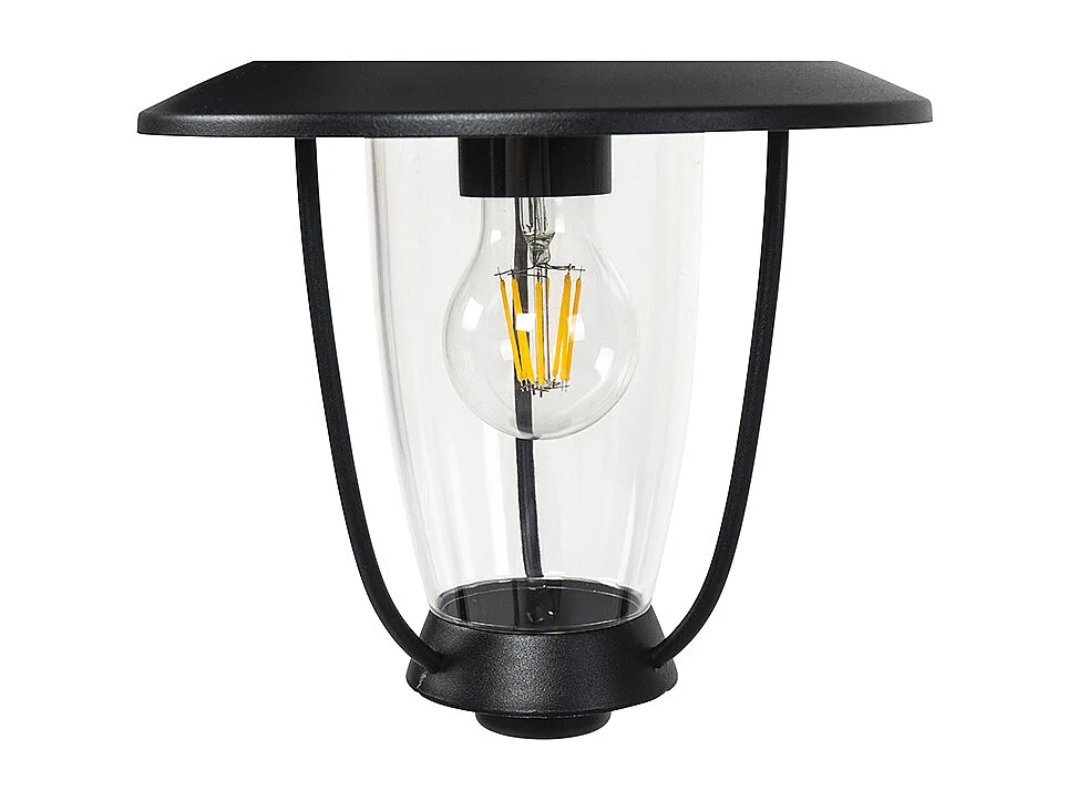 Applique murale d'extérieur moderne noire avec verre transparent - Khana