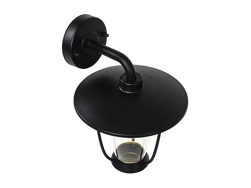 Applique murale d'extérieur moderne noire avec verre transparent - Khana