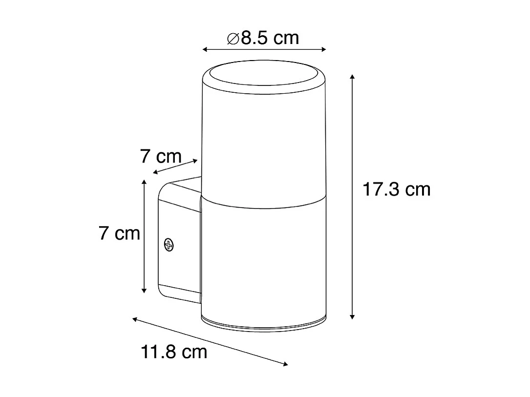 Applique d'extérieur moderne noire avec abat-jour opale IP44 - Odense