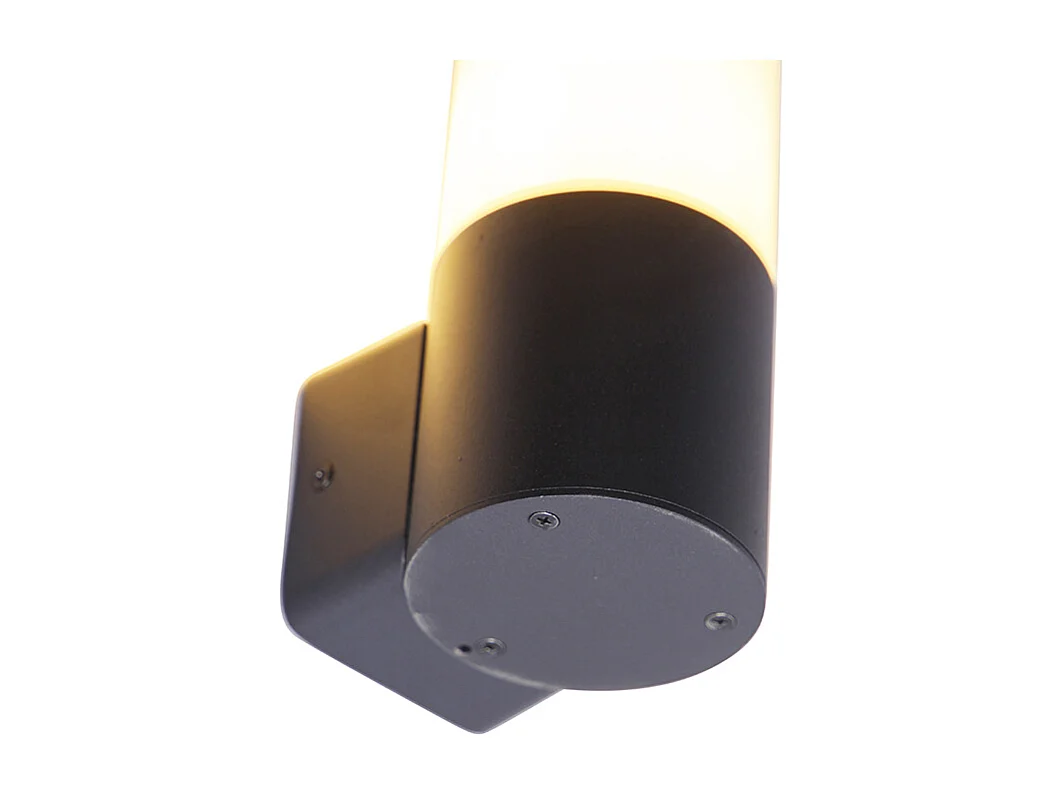 Applique d'extérieur moderne noire avec abat-jour opale IP44 - Odense