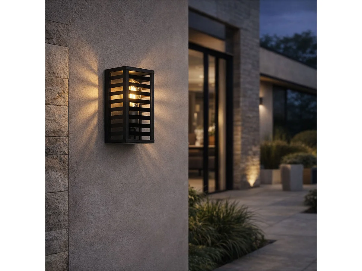 Applique murale extérieure moderne noire 26 cm IP44 - Reims