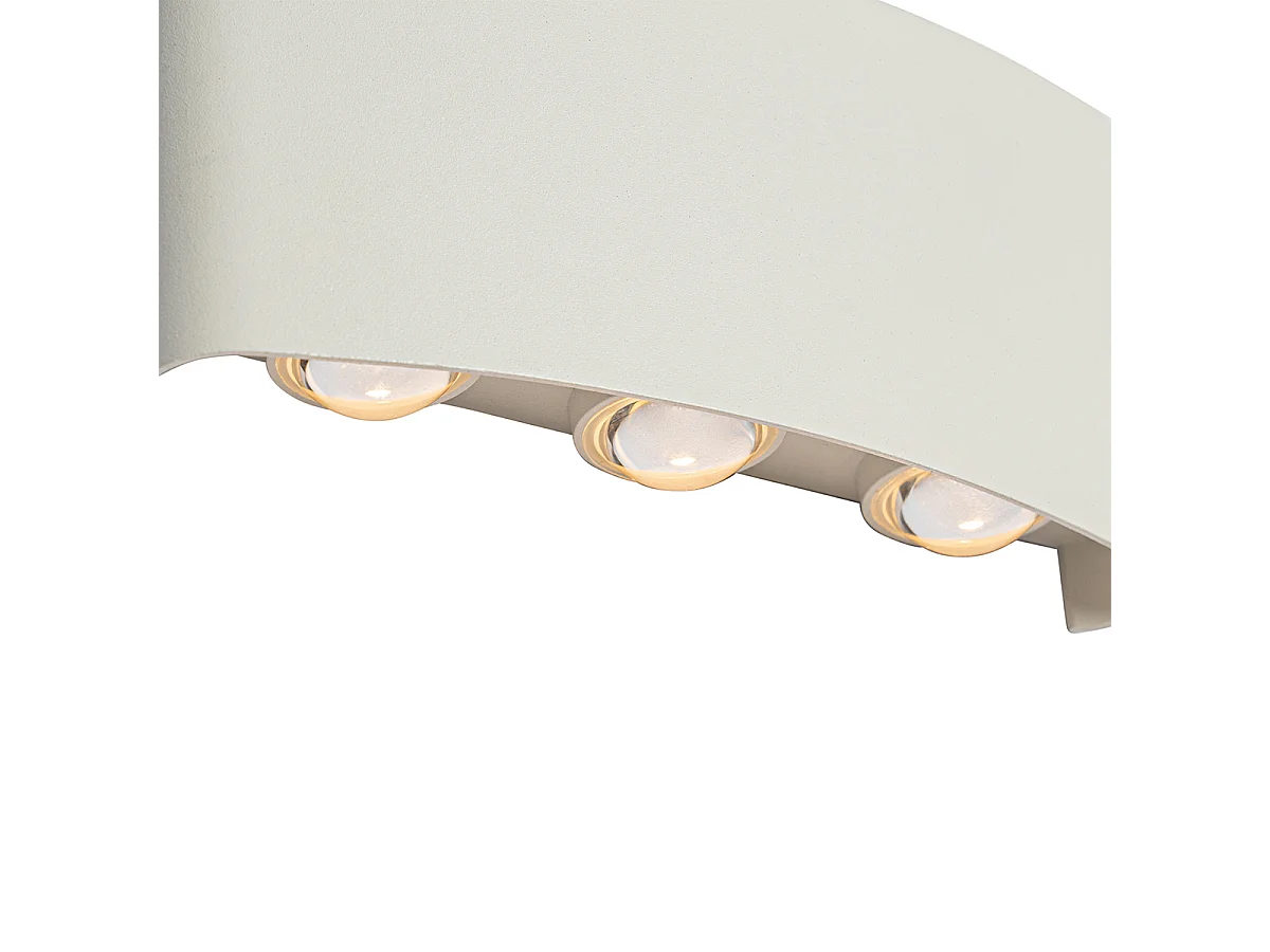 Applique d'extérieur blanche avec LED 6 lumières IP54 - Silly