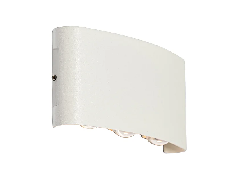 Applique d'extérieur blanche avec LED 6 lumières IP54 - Silly