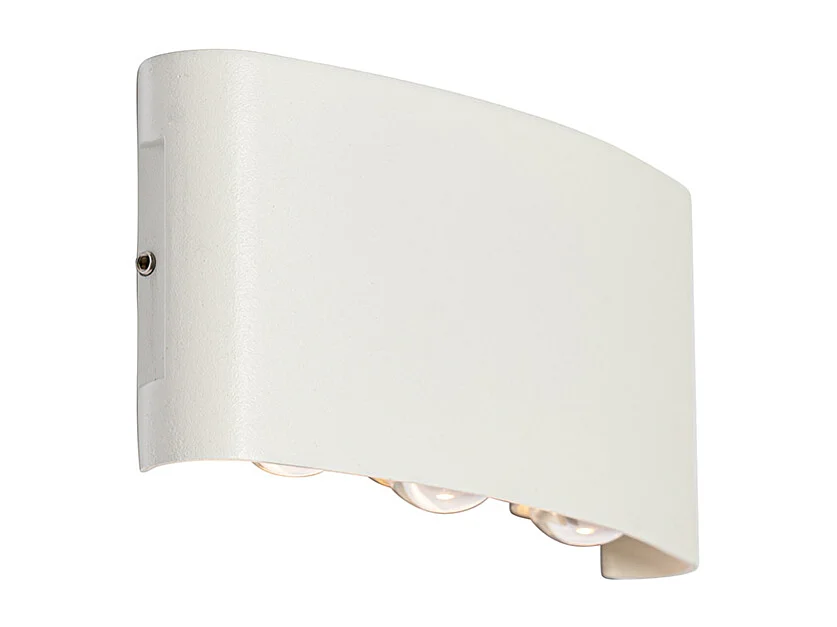 Applique murale d'extérieur blanche avec LED 6 lumières IP54 - Silly