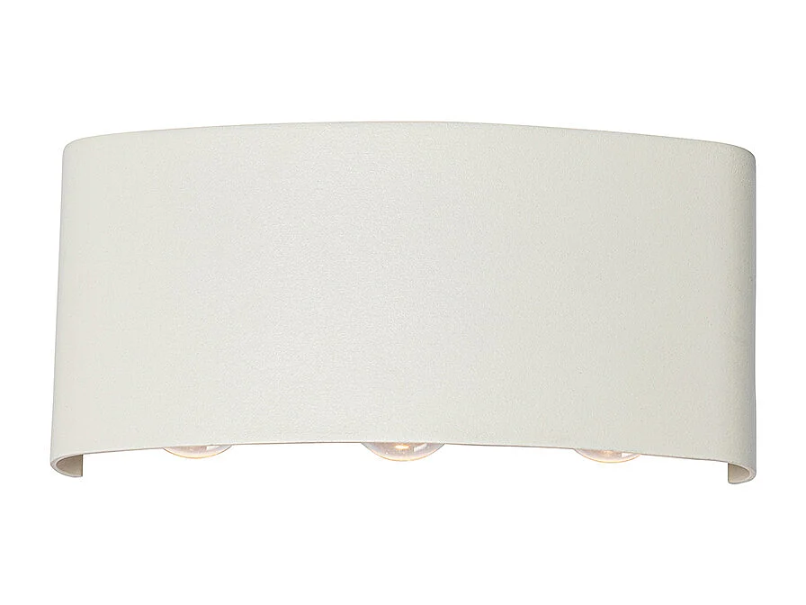 Applique murale d'extérieur blanche avec LED 6 lumières IP54 - Silly