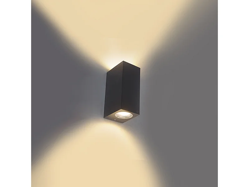 Applique murale moderne en plastique gris 2 lumières - Baleno