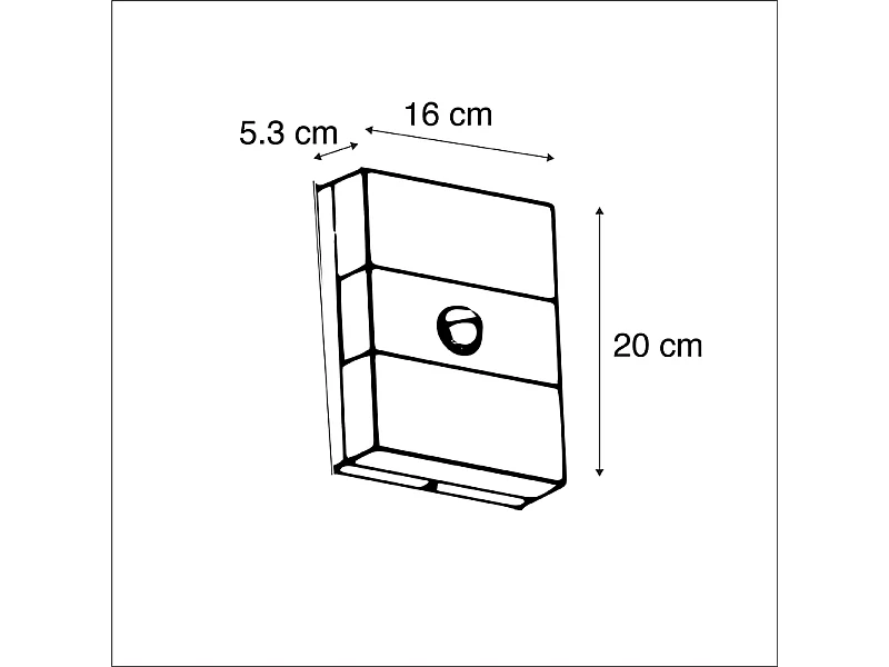 Applique d'extérieur noire IP44 avec LED avec détecteur de mouvement - Dualy