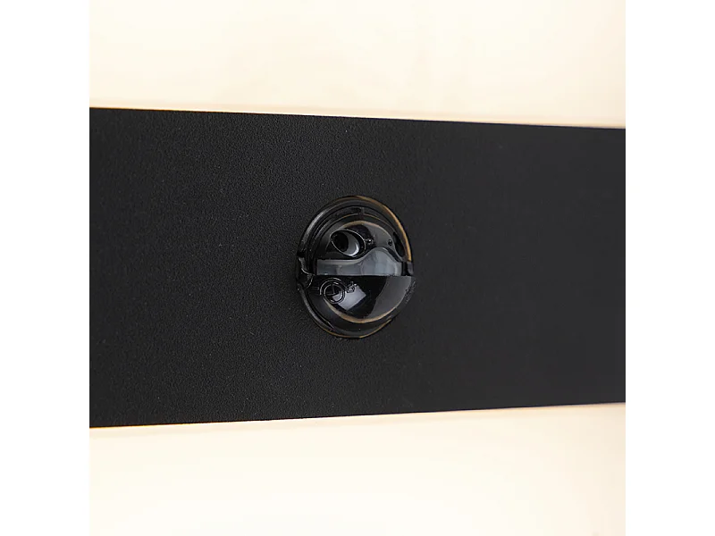 Applique murale extérieure noire IP44 avec LED et détecteur de mouvement - Dualy