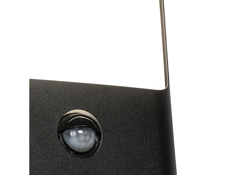 Applique noire avec LED IP44 avec détecteur de mouvement - Khuvan