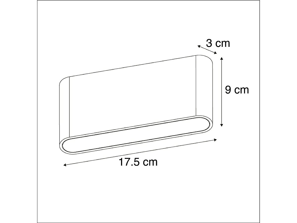 Lot de 2 appliques d'extérieur gris foncé 17,5 cm avec LED - Batt