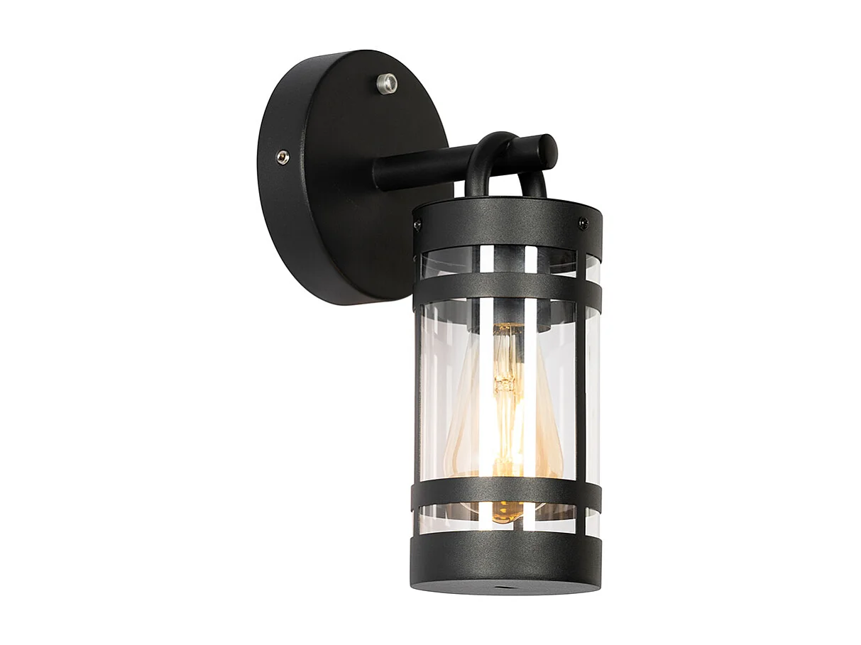 Applique d'extérieur noire IP44 Capteur lumière-obscurité - Ruben