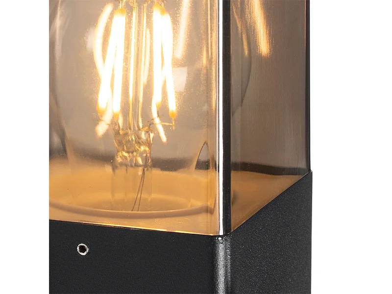 Applique murale extérieure noire IP44 avec capteur crépusculaire - Denmark