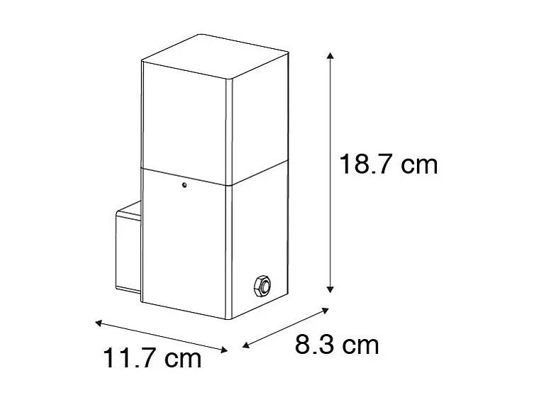 Applique murale extérieure noire IP44 avec capteur crépusculaire - Danemark