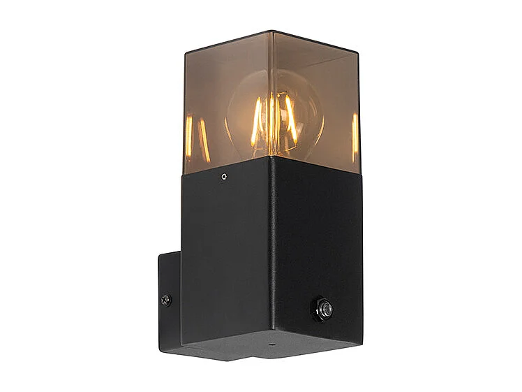 Applique murale extérieure noire IP44 avec capteur crépusculaire - Danemark