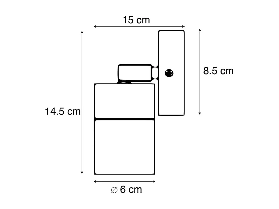 Applique murale d'extérieur anthracite IP44 rotative et inclinable - Solo